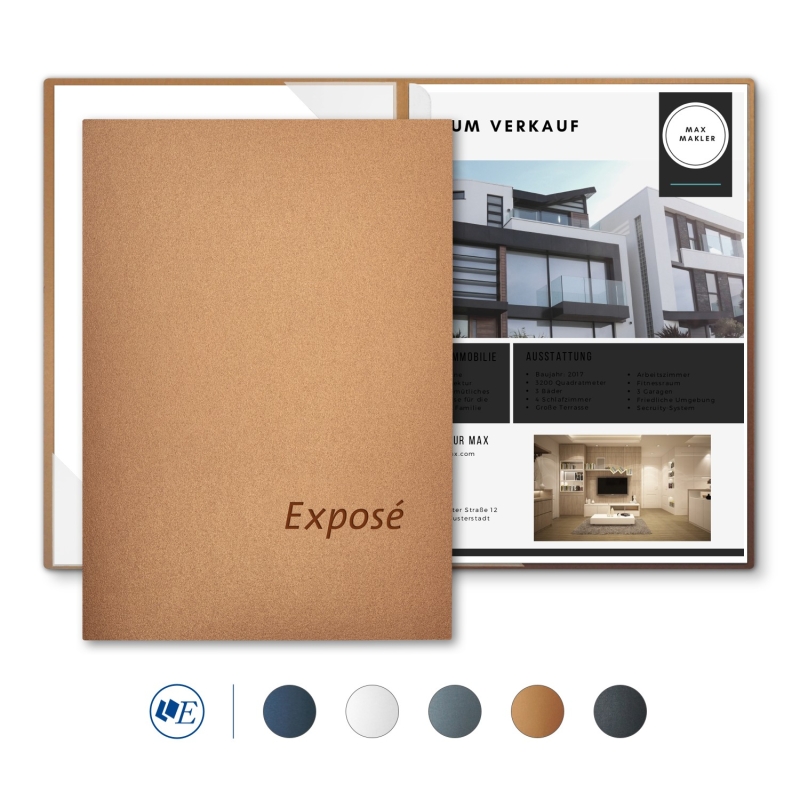8 Stück Exposémappen Esclusiva® Classic-plus Metallic-Design