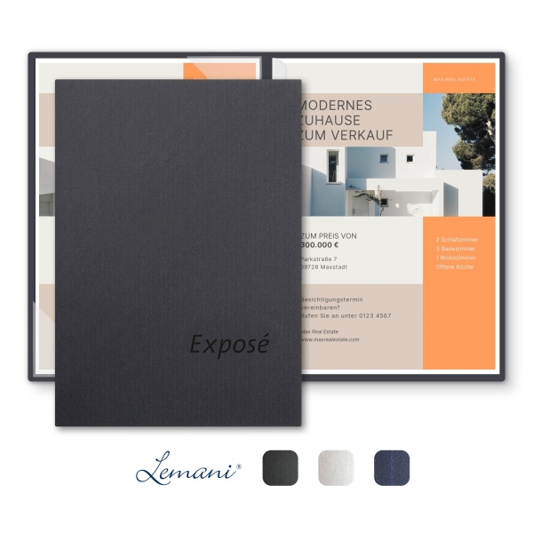 8 Stück Exposémappen Lemani® CARISMA Textil-Design