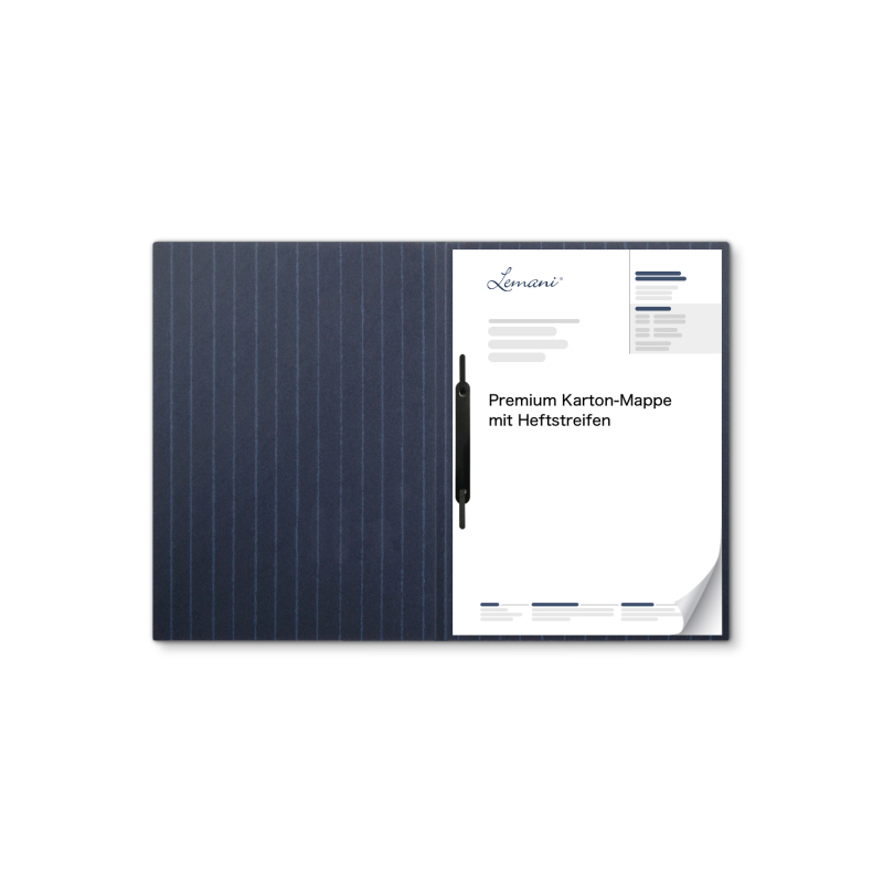 Karton-Mappe mit Nadelstreifen-Design 1-teilig in navy blue mit 1 Heftstreifen