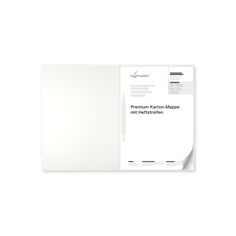 Karton-Mappe mit Textil-Design 1-teilig in pearl white mit 1 Heftstreifen