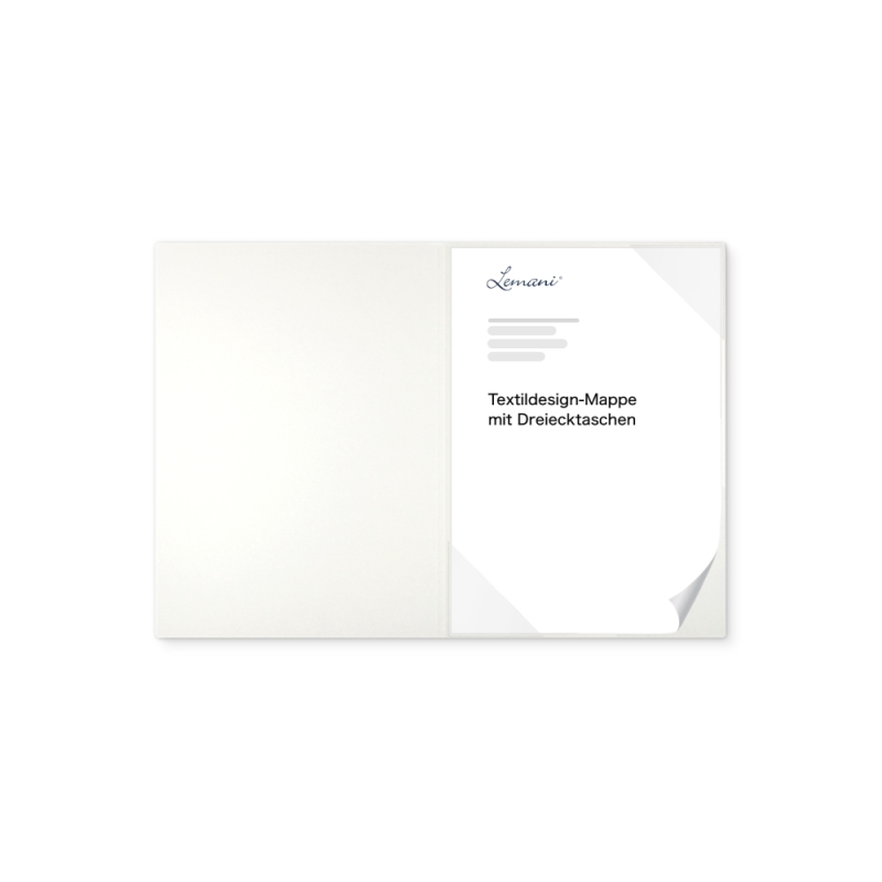 Premium Karton-Mappe 1-teilig in pearl white mit Dreiecktaschen