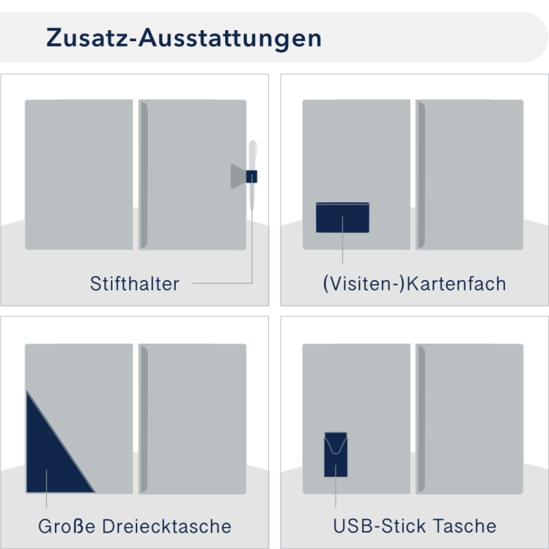 Zweiteilige Mappe mit Logo von STRATAG