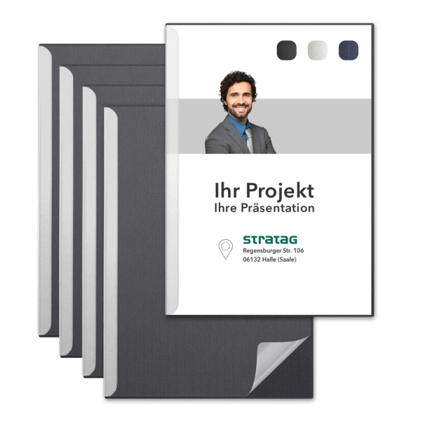 Klemmmappe mit transparentem Deckel von STRATAG