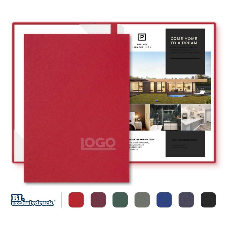 8 Stück Hotelmappen BL-exclusivdruck® BL-plus Naturkarton