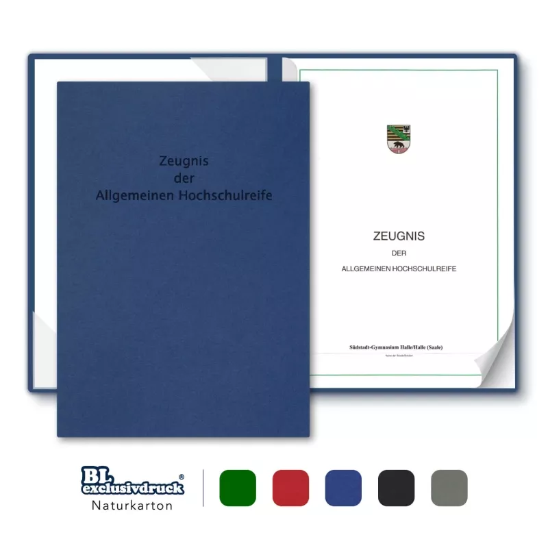 25 Stück Zeugnisübergabe-Mappen BL-plus Naturkarton (Zeugnis der Allgemeinen Hochschulreife)