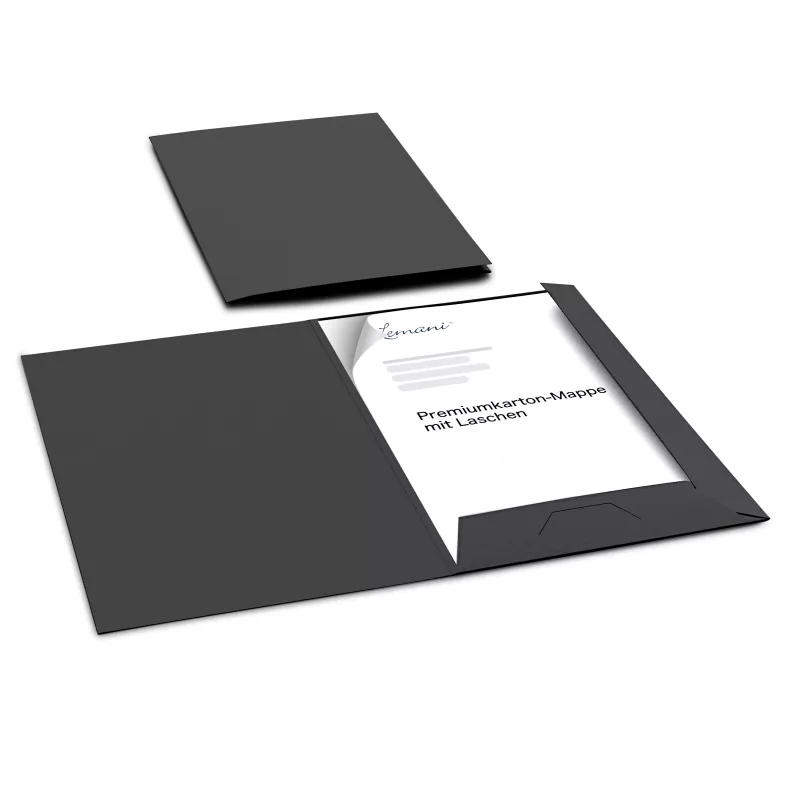 10 Stück Präsentationsmappen mit Laschen Lemani® Premium-Karton (1791)