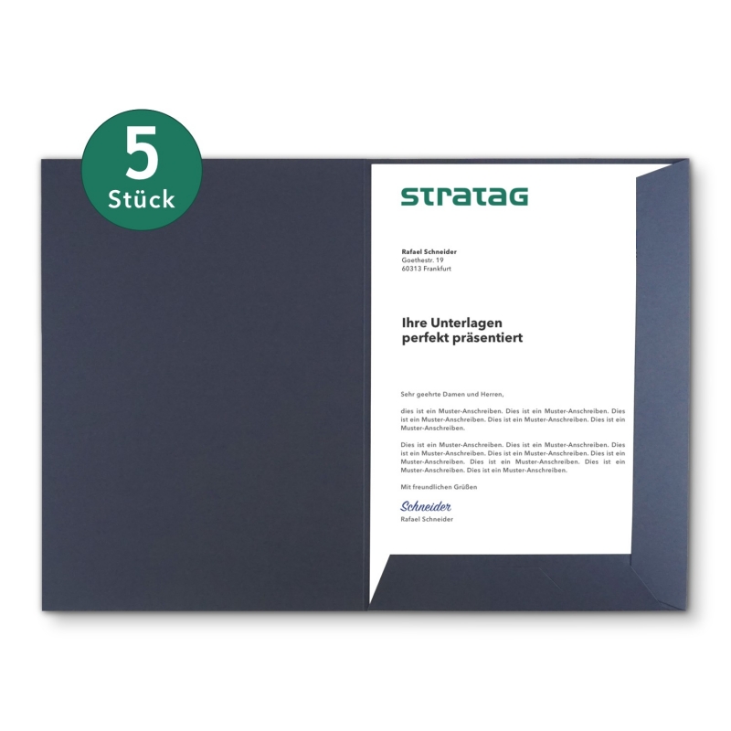 5 Stück Präsentationsmappen BL-exclusivdruck® Naturkarton