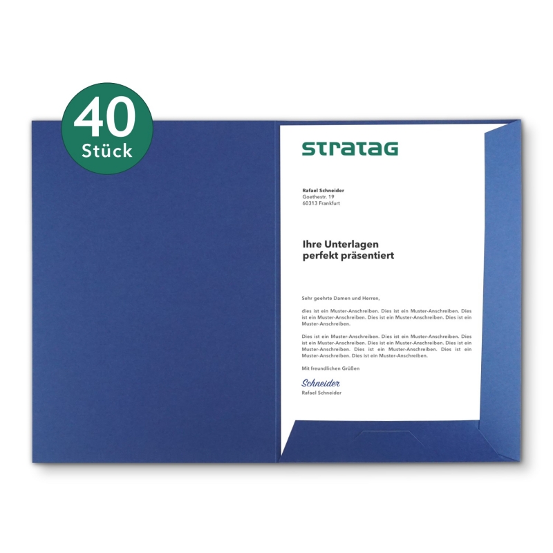 40 Stück Präsentationsmappen BL-exclusivdruck® Naturkarton