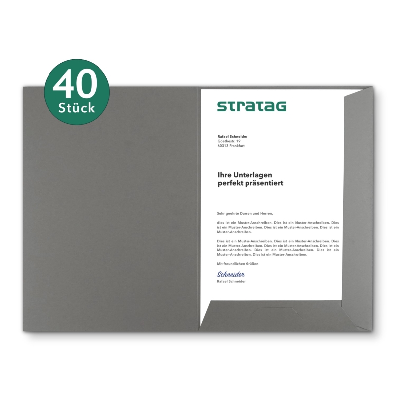 40 Stück Präsentationsmappen BL-exclusivdruck® Naturkarton