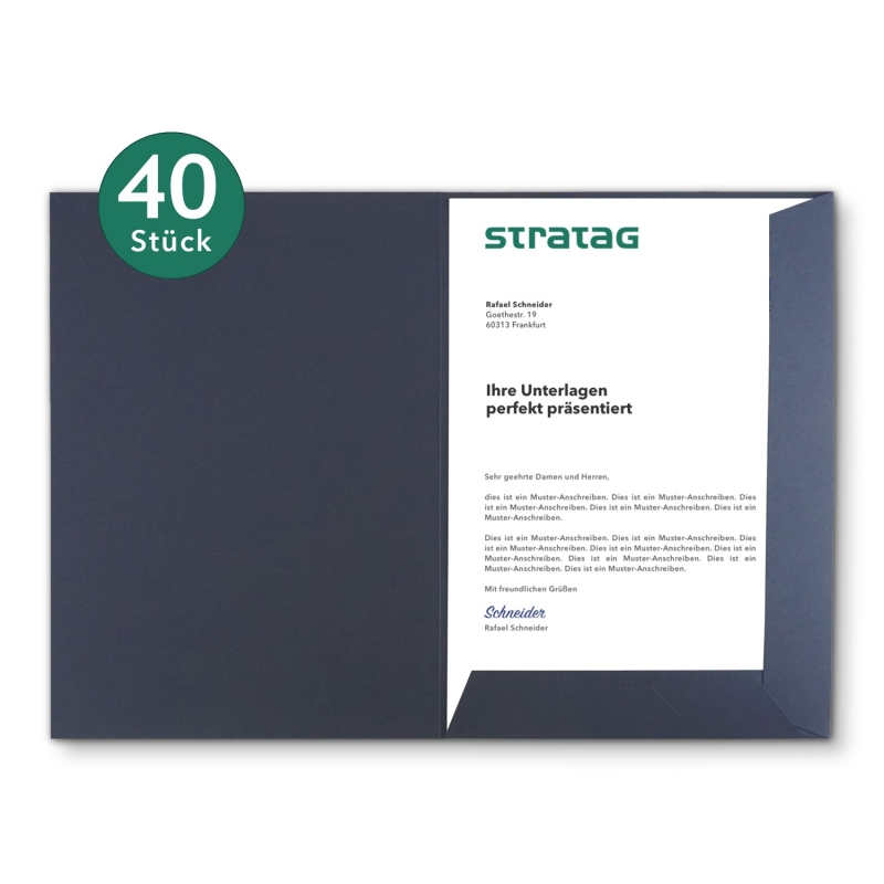 40 Stück Präsentationsmappen BL-exclusivdruck® Naturkarton
