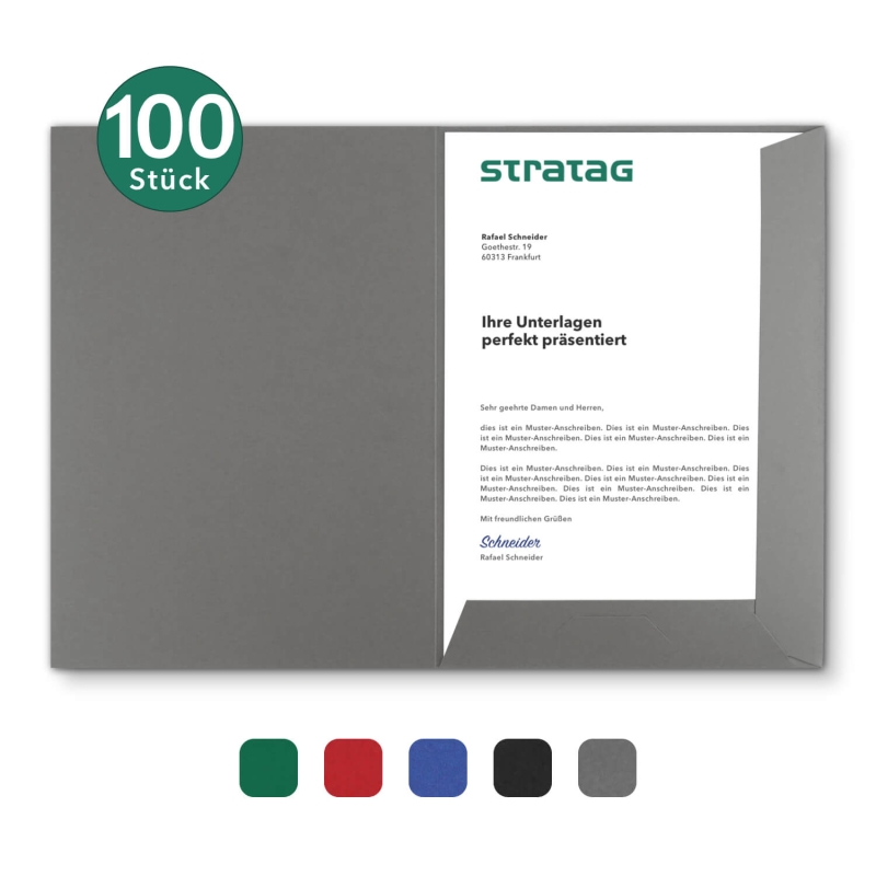 100 Stück Messemappen mit Laschen BL-exclusivdruck® Naturkarton