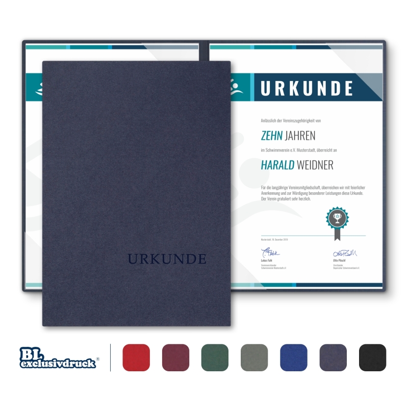 8 Stück Urkundenmappen BL-exclusivdruck® BASIC-plus Naturkarton