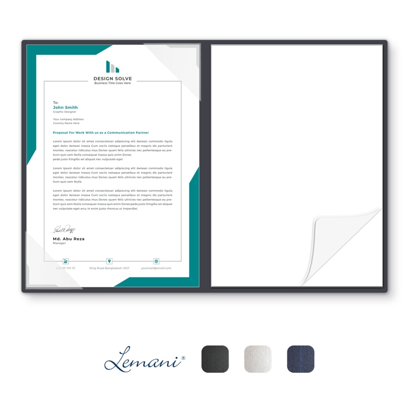5 Stück Tagungsmappen mit Schreibblock Lemani® CARISMA Textil-Design