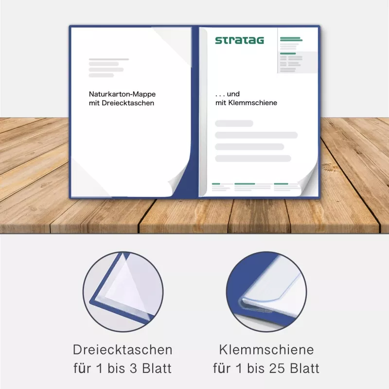 25 Stück Zeugnisübergabe-Mappen BL-plus Naturkarton (Zeugnis der Allgemeinen Hochschulreife)
