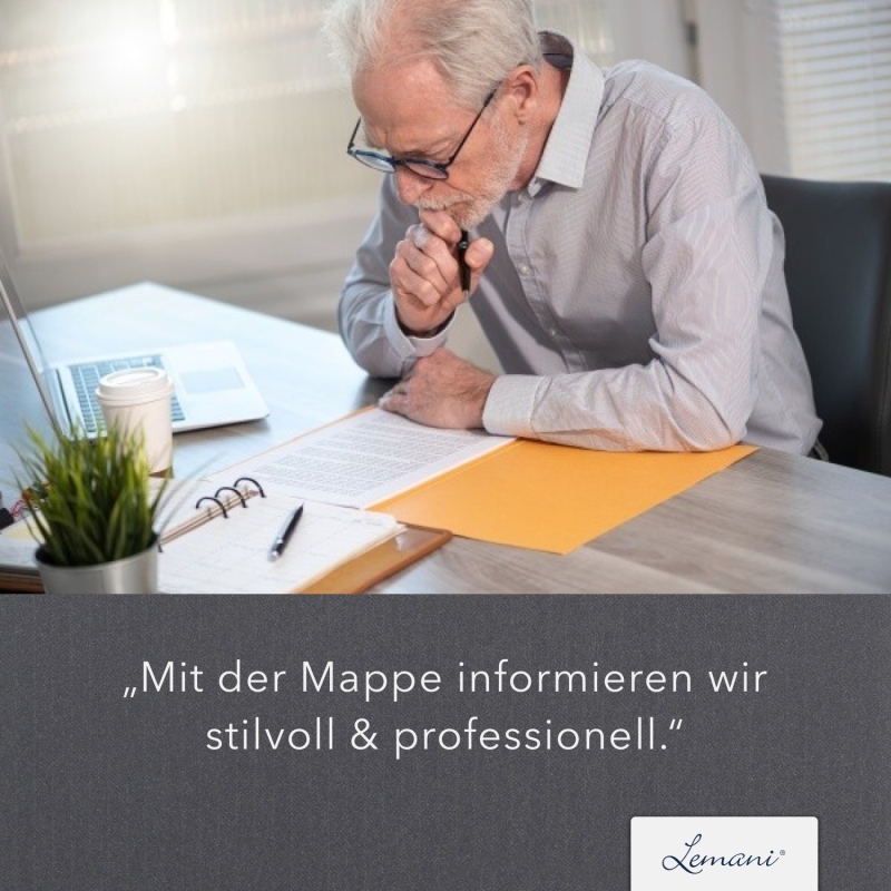 8 Stück Informationsmappen Lemani® CARISMA Textil-Design