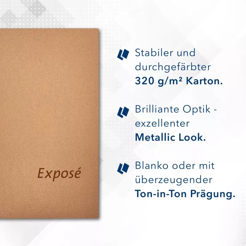 8 Stück Exposémappen Esclusiva® Classic-plus Metallic-Effekt