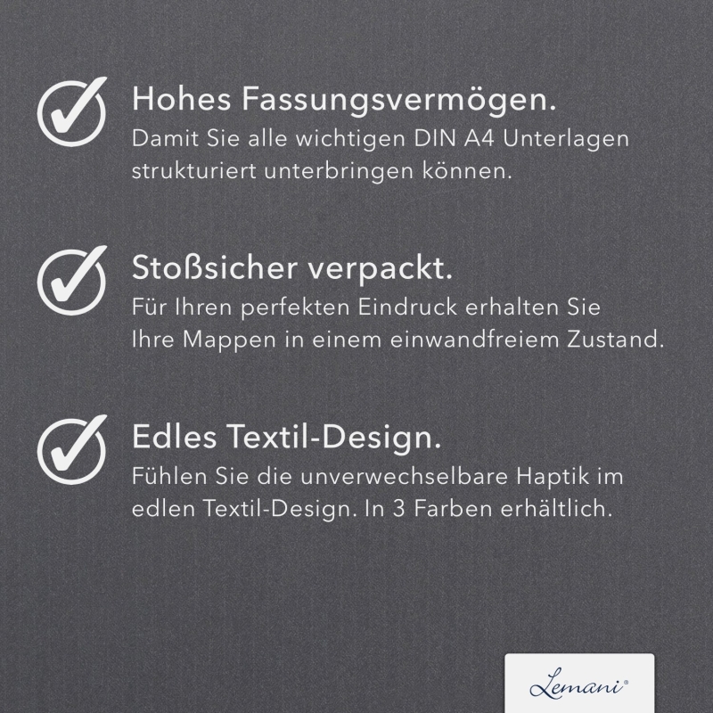 8 Stück Exposémappen Lemani® CARISMA Textil-Design