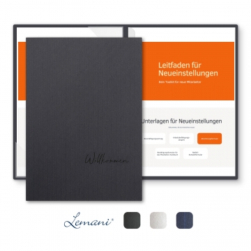 8 Stück Willkommensmappen Lemani® CARISMA Textil-Design