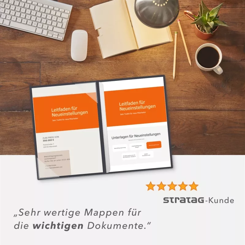 8 Stück Willkommensmappen Lemani® CARISMA Premium-Karton