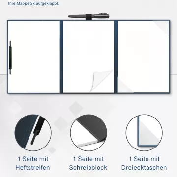 5 Stück 4-teilige Tagungsmappen mit Schreibblock Esclusiva® Spirit-plus Metallic-Effekt