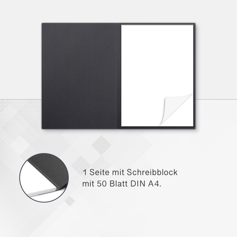 8 Stück Schreibmappen mit Notizblock Lemani® IMPULS Textil-Design