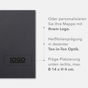 8 Stück Schreibmappen mit Notizblock Lemani® IMPULS Textil-Design
