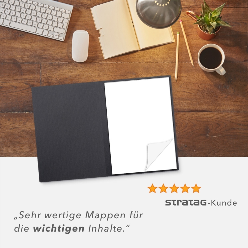 8 Stück Schreibmappen mit Notizblock Lemani® IMPULS Textil-Design