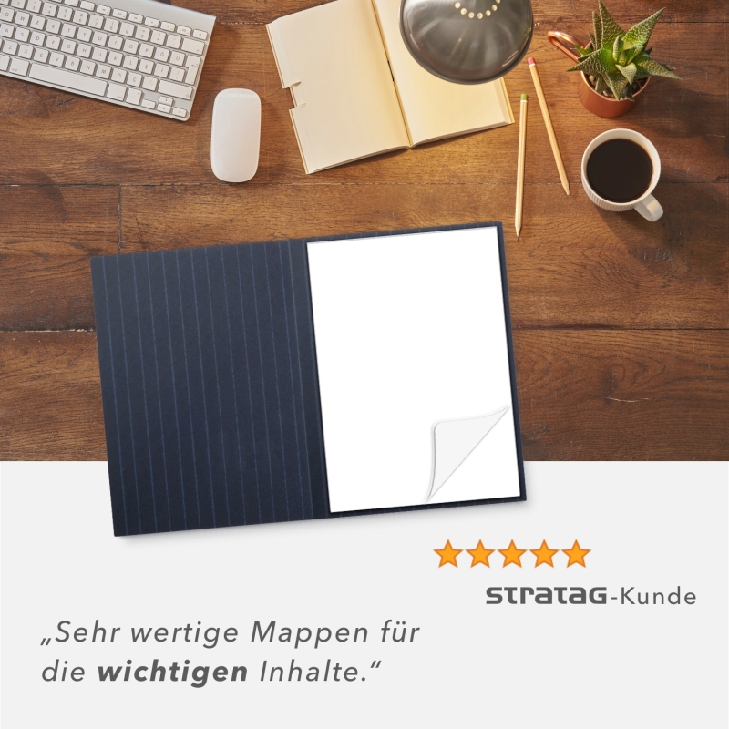 8 Stück Schreibmappen mit Notizblock Lemani® IMPULS Textil-Design