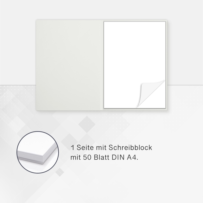 8 Stück Schreibmappen mit Notizblock Lemani® IMPULS Textil-Design