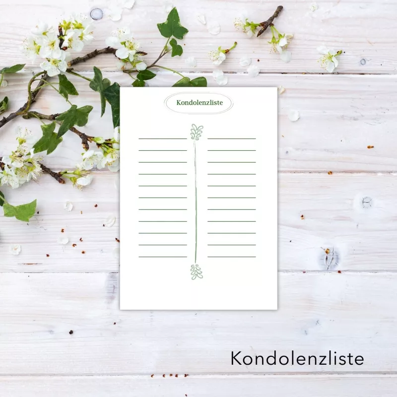 Kondolenzliste Blattgrün