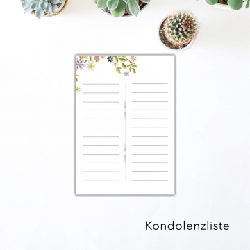 Kondolenzliste Floral