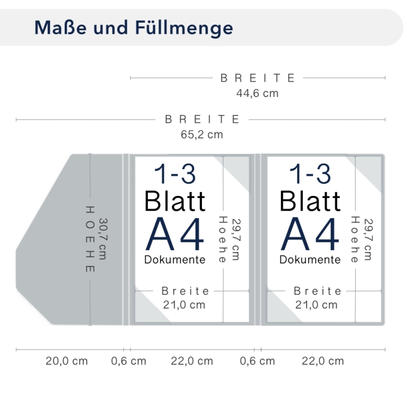 Premium Karton-Mappe 2-teilig in dark grey mit 2 Seiten Dreiecktaschen und eleganter Verschlusslasche