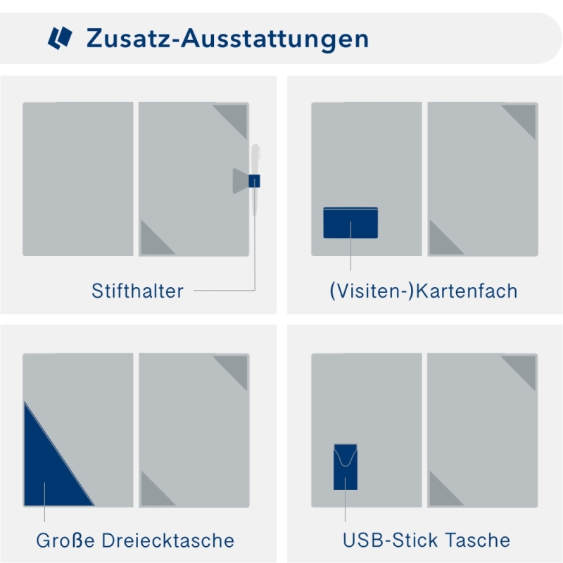 Karton-Mappe mit Metallic-Effekt 1-teilig in Smaragdgrün mit Dreiecktaschen