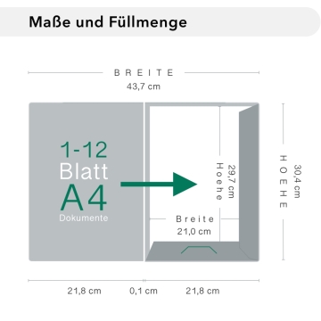 Naturkarton-Mappe 1-teilig in Blattgrün mit Laschen