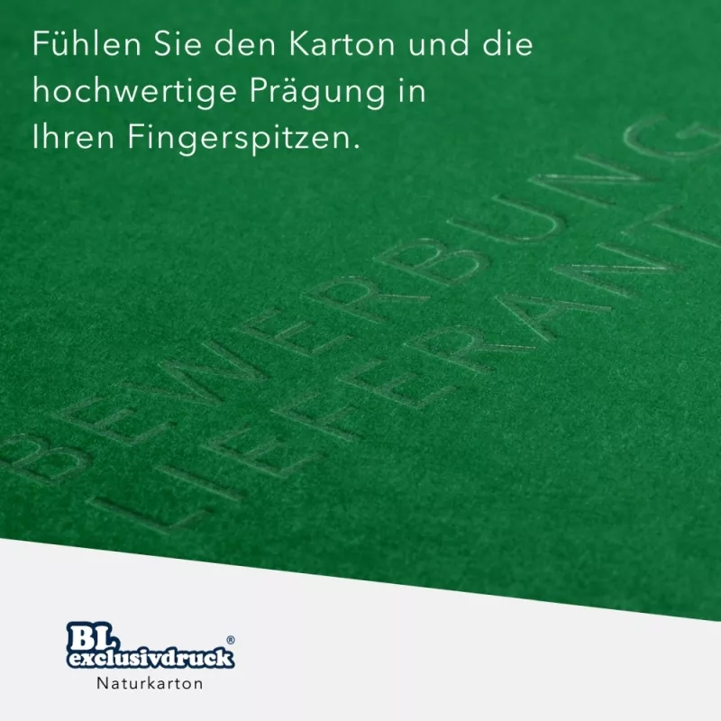 Naturkarton-Mappe 2-teilig in Blattgrün mit Dreiecktaschen und 1 Klemmschiene