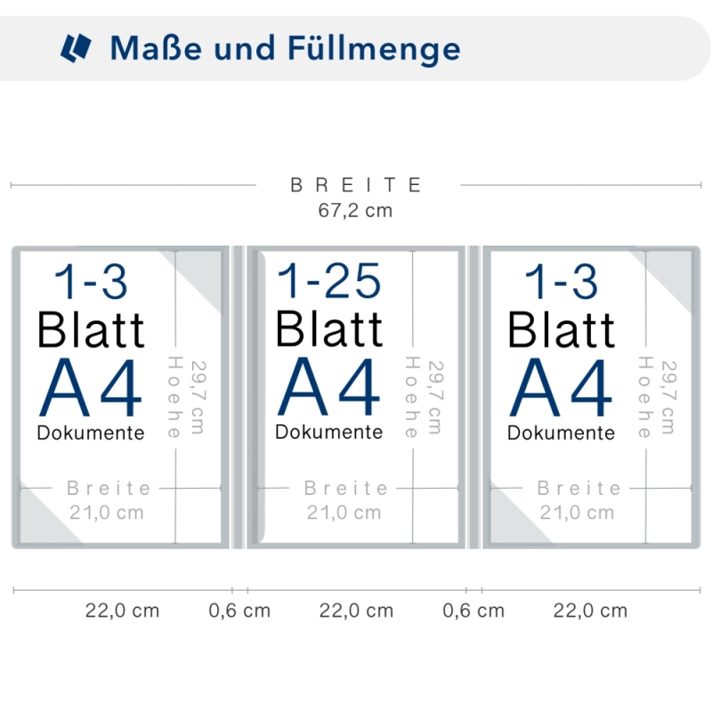 Karton-Mappe mit Metallic-Effekt 3-teilig in Anthrazit mit 2 Seiten Dreiecktaschen und 1 Klemmschiene