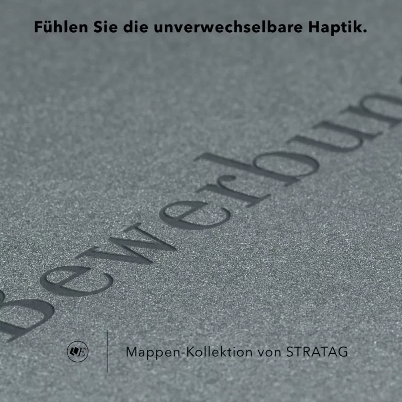 Karton-Mappe mit Metallic-Effekt 3-teilig in Zink mit 2 Seiten Dreiecktaschen und 1 Klemmschiene