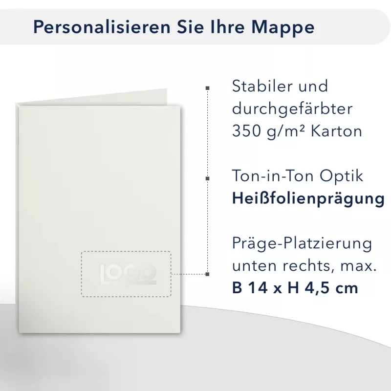 10 Stück Präsentationsmappen mit Laschen Lemani® Premium-Karton (1781)
