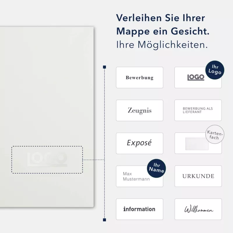 10 Stück Präsentationsmappen mit Laschen Lemani® Premium-Karton (1781)