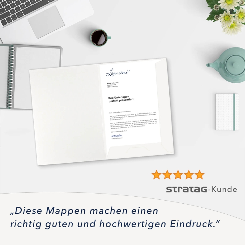 10 Stück Präsentationsmappen BL-exclusivdruck® Naturkarton (1781)
