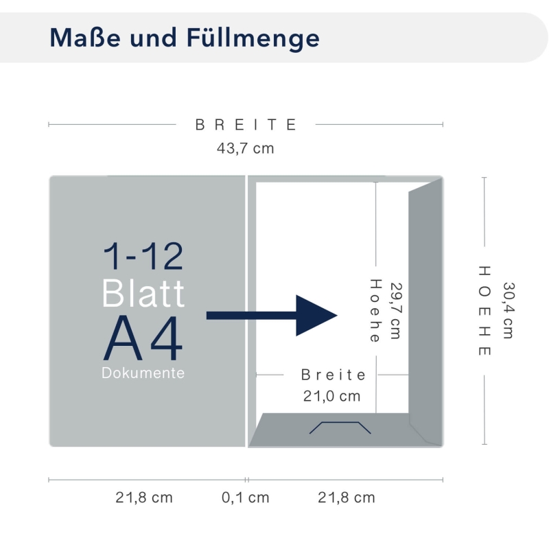 10 Stück Projektmappen mit Kartenfach (außen) und Laschen Lemani® Premium-Karton (1788)