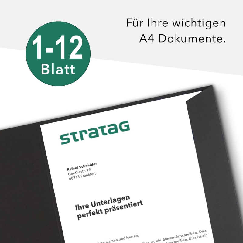 10 Stück Projektmappen mit Kartenfach (außen) und Laschen BL-exclusivdruck® Naturkarton (1758)