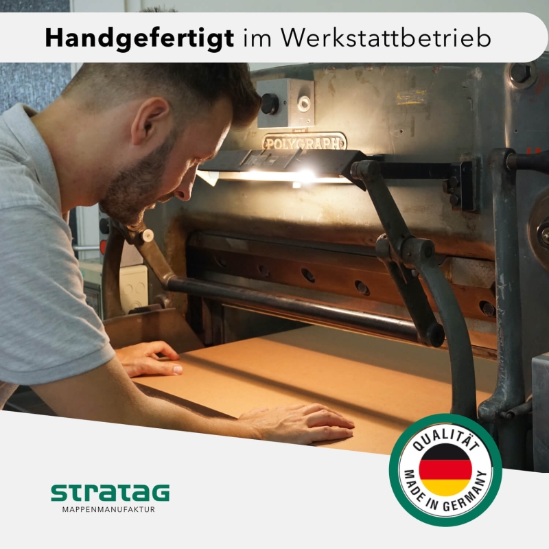 Recycling Karton-Mappe 1-teilig in Tannengrün mit 1 Heftstreifen