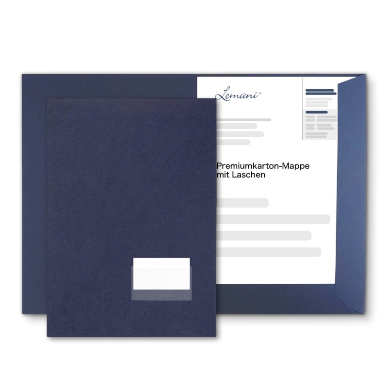10 Stück Projektmappen mit Kartenfach (außen) und Laschen BL-exclusivdruck® Naturkarton (1728)