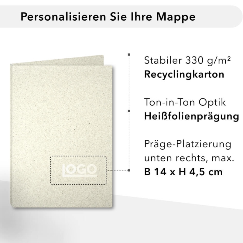 10 Stück Präsentationsmappen ECO Recyclingkarton (8821)