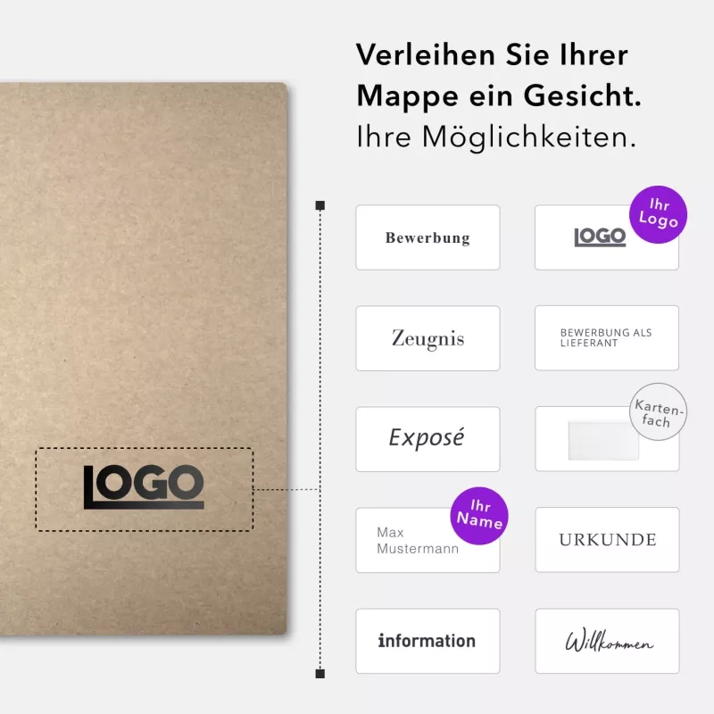 10 Stück Präsentationsmappen mit Laschen ECO Recyclingkarton (8831)