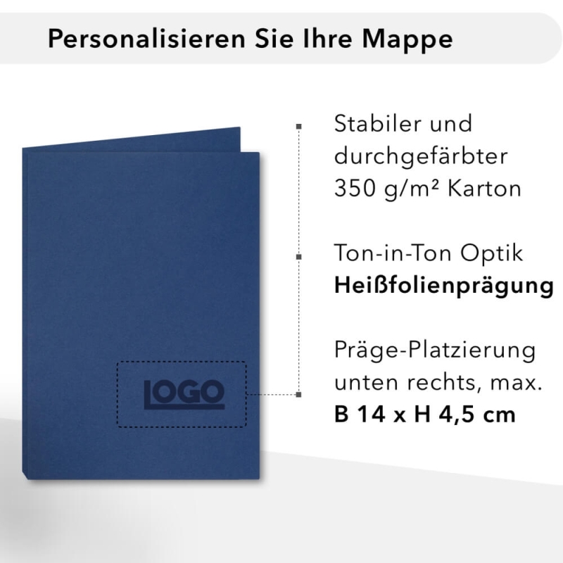 10 Stück Angebotsmappen mit Laschen und großer Dreiecktasche BLexclusivdruck® Naturkarton (1363)