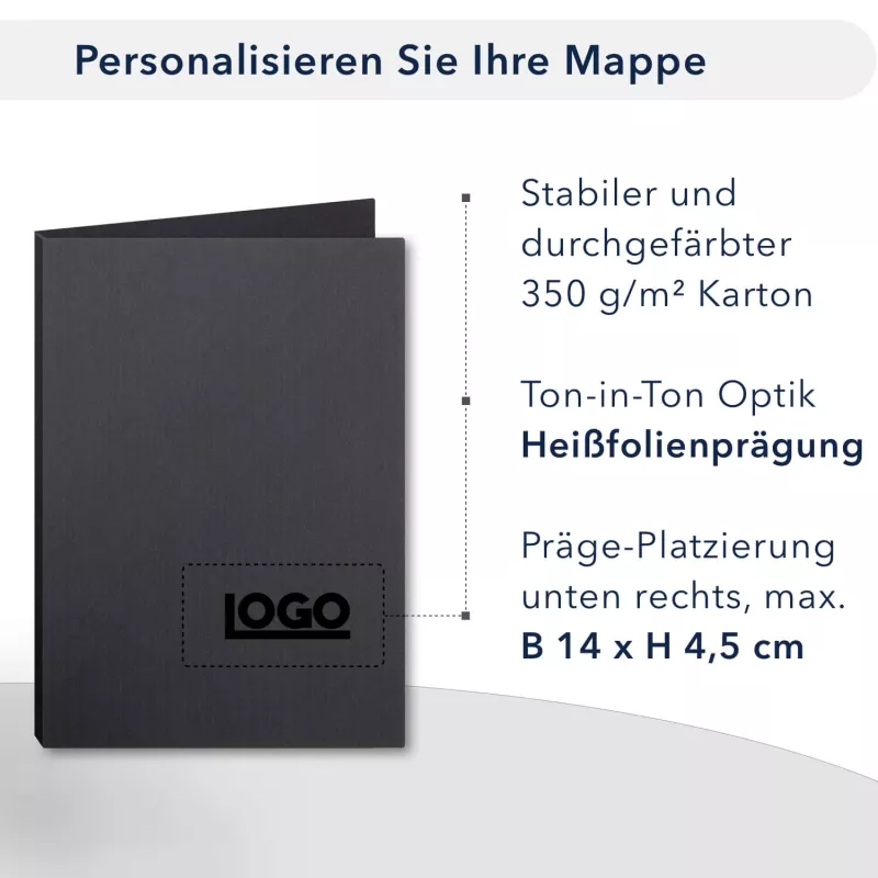 10 Stück Präsentationsmappen mit Laschen Lemani® Premium-Karton (1791)