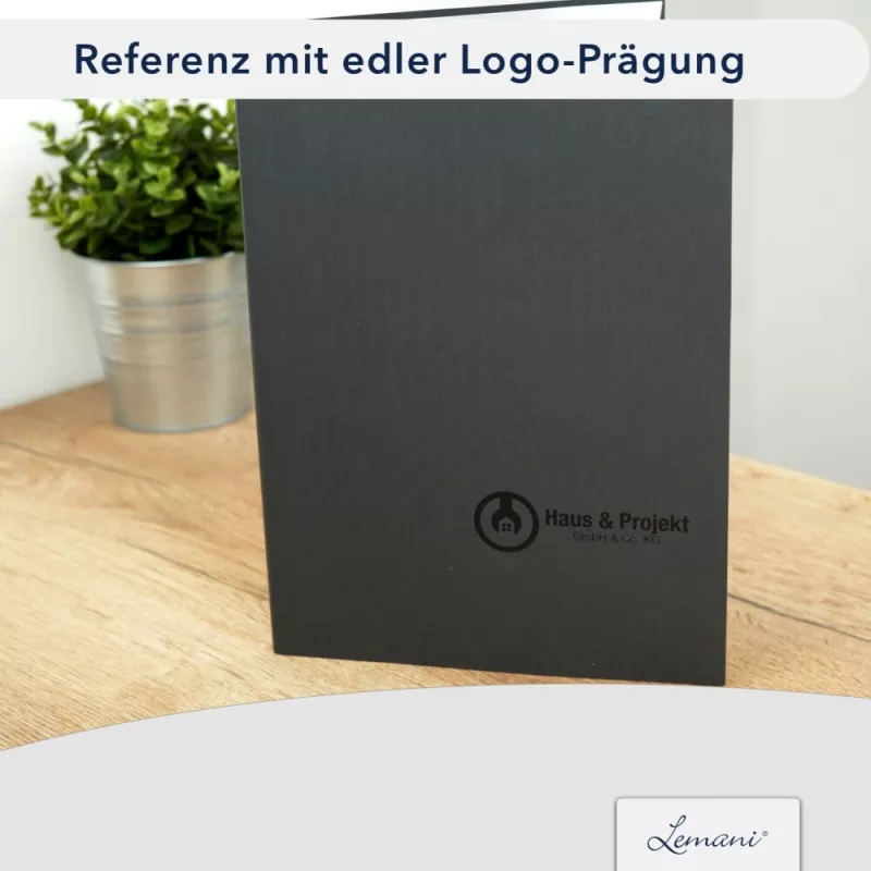 10 Stück Präsentationsmappen mit Laschen Lemani® Premium-Karton (1791)
