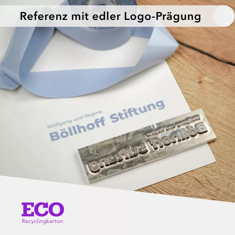 Recycling Karton-Mappe 1-teilig in Graspapier mit Dreiecktaschen